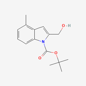 molecular formula C15H19NO3 B8081821 tert-butyl 2-(hydroxymethyl)-4-methyl-1H-indole-1-carboxylate 