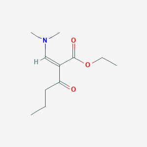 molecular formula C11H19NO3 B8081882 Ethyl 2-[(dimethylamino)methylidene]-3-oxohexanoate 