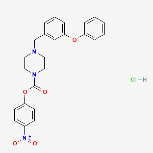 molecular formula C24H24ClN3O5 B8081988 (4-Nitrophenyl) 4-[(3-phenoxyphenyl)methyl]piperazine-1-carboxylate;hydrochloride 