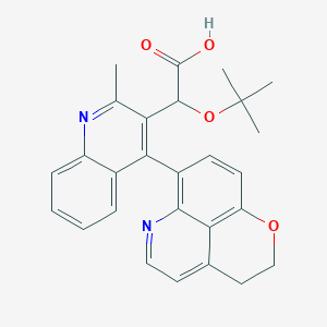 molecular formula C27H26N2O4 B8082048 3-Quinolineacetic acid, 4-(2,3-dihydropyrano[4,3,2-de]quinolin-7-yl)-a-(1,1-dimethylethoxy)-2-methyl-, (aS,4R)- 