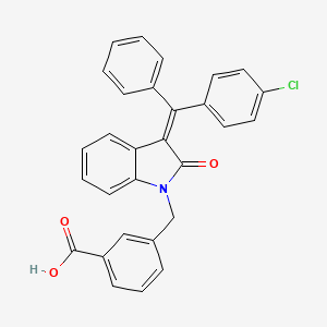 molecular formula C29H20ClNO3 B8082118 3-[[(3Z)-3-[(4-chlorophenyl)-phenylmethylidene]-2-oxoindol-1-yl]methyl]benzoic acid 