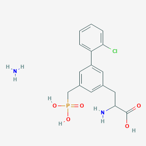 molecular formula C16H20ClN2O5P B8082176 2-Amino-3-[3-(2-chlorophenyl)-5-(phosphonomethyl)phenyl]propanoic acid;azane 