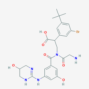 molecular formula C26H32BrN5O6 B8082187 (3S)-N-[3-Hydroxy-5-[(1,4,5,6-tetrahydro-5-hydroxy-2-pyriMidinyl)aMino] benzoyl]glycyl-3-(3-broMo-5-t-butylphenyl)-beta-alanine 