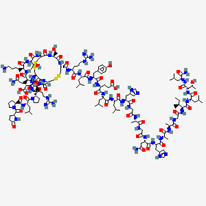 molecular formula C152H243N47O44S4 B8082225 Pyr-pro-leu-pro-asp-cys-cys-arg-gln-lys-thr-cys-ser-cys-arg-leu-tyr-glu-leu-leu-his-gly-ala-gly-asn-his-ala-ala-gly-ile-leu-thr-leu-NH2 