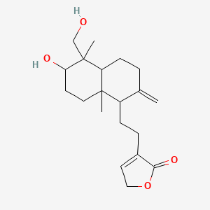 molecular formula C20H30O4 B8082259 2(5H)-Furanone, 3-[2-[decahydro-6-hydroxy-5-(hydroxymethyl)-5,8a-dimethyl-2-methylene-1-naphthalenyl]ethyl]- 