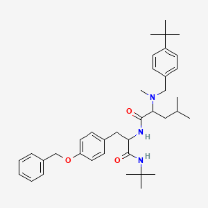 molecular formula C38H53N3O3 B8082276 N-[[4-(1,1-Dimethylethyl)phenyl]methyl-N-methyl-L-leucyl-N-(1,1-dimethylethyl)-O-phenylmethyl)-L-tyrosinamide 