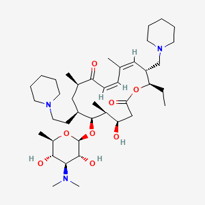 (4R,5S,6S,7R,9R,11Z,13Z,15R,16R)-6-[(2R,3R,4S,5S,6R)-4-(dimethylamino)-3,5-dihydroxy-6-methyloxan-2-yl]oxy-16-ethyl-4-hydroxy-5,9,13-trimethyl-7-(2-piperidin-1-ylethyl)-15-(piperidin-1-ylmethyl)-1-oxacyclohexadeca-11,13-diene-2,10-dione