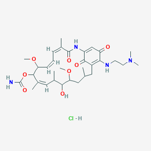 molecular formula C32H49ClN4O8 B8082315 [(4Z,6Z,10Z)-19-[2-(dimethylamino)ethylamino]-13-hydroxy-8,14-dimethoxy-4,10,12,16-tetramethyl-3,20,22-trioxo-2-azabicyclo[16.3.1]docosa-1(21),4,6,10,18-pentaen-9-yl] carbamate;hydrochloride 