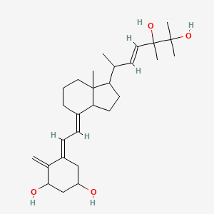 molecular formula C28H44O4 B8082321 (5E)-5-[(2E)-2-[1-[(E)-5,6-dihydroxy-5,6-dimethylhept-3-en-2-yl]-7a-methyl-2,3,3a,5,6,7-hexahydro-1H-inden-4-ylidene]ethylidene]-4-methylidenecyclohexane-1,3-diol 