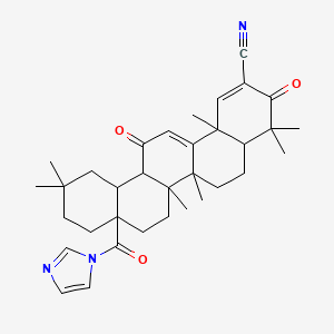 molecular formula C34H43N3O3 B8082327 8a-(Imidazole-1-carbonyl)-4,4,6a,6b,11,11,14b-heptamethyl-3,13-dioxo-4a,5,6,6a,7,8,9,10,12,12a-decahydropicene-2-carbonitrile 