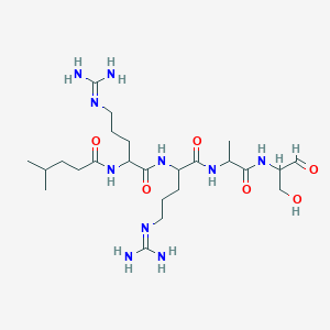 molecular formula C24H46N10O6 B8082336 deamino-Leu-DL-Arg-DL-Arg-DL-Ala-DL-Ser-al 