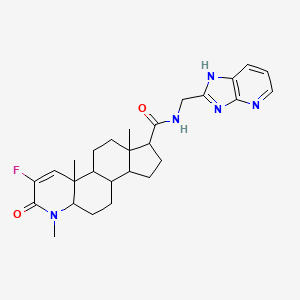 molecular formula C27H34FN5O2 B8082338 8-fluoro-N-(1H-imidazo[4,5-b]pyridin-2-ylmethyl)-6,9a,11a-trimethyl-7-oxo-2,3,3a,3b,4,5,5a,9b,10,11-decahydro-1H-indeno[5,4-f]quinoline-1-carboxamide 