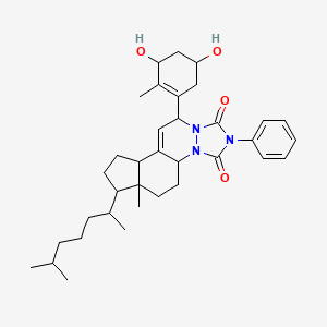 molecular formula C35H49N3O4 B8082393 7-(3,5-Dihydroxy-2-methylcyclohexen-1-yl)-14-methyl-13-(6-methylheptan-2-yl)-4-phenyl-2,4,6-triazatetracyclo[7.7.0.02,6.010,14]hexadec-8-ene-3,5-dione 