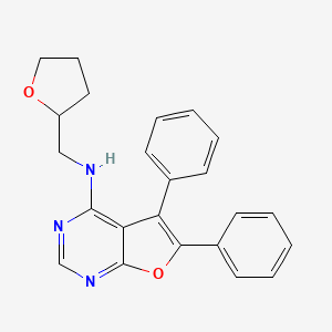 molecular formula C23H21N3O2 B8082444 N-(oxolan-2-ylmethyl)-5,6-diphenylfuro[2,3-d]pyrimidin-4-amine 