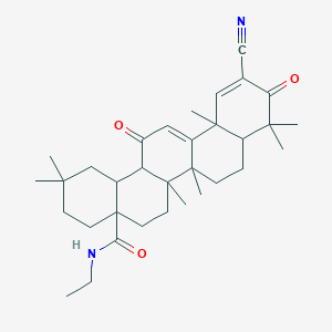 molecular formula C33H46N2O3 B8082456 11-cyano-N-ethyl-2,2,6a,6b,9,9,12a-heptamethyl-10,14-dioxo-1,3,4,5,6,7,8,8a,14a,14b-decahydropicene-4a-carboxamide 