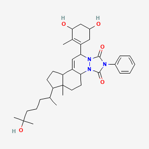 molecular formula C35H49N3O5 B8082463 7-(3,5-Dihydroxy-2-methylcyclohexen-1-yl)-13-(6-hydroxy-6-methylheptan-2-yl)-14-methyl-4-phenyl-2,4,6-triazatetracyclo[7.7.0.02,6.010,14]hexadec-8-ene-3,5-dione 