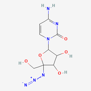 molecular formula C9H12N6O5 B8082474 4-amino-1-[(2R,3R,4S,5R)-5-azido-3,4-dihydroxy-5-(hydroxymethyl)oxolan-2-yl]pyrimidin-2-one 