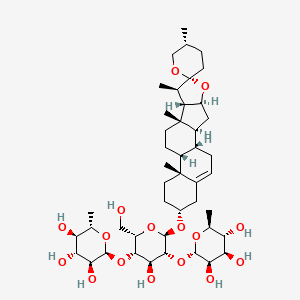 molecular formula C45H72O16 B8082496 (2S,3S,4R,5R,6S)-2-[(2S,3S,4S,5R,6R)-4-hydroxy-2-(hydroxymethyl)-6-[(1S,2S,4S,5'R,6R,7R,8S,9S,12R,13R,16R)-5',7,9,13-tetramethylspiro[5-oxapentacyclo[10.8.0.02,9.04,8.013,18]icos-18-ene-6,2'-oxane]-16-yl]oxy-5-[(2S,3R,4R,5R,6S)-3,4,5-trihydroxy-6-methyloxan-2-yl]oxyoxan-3-yl]oxy-6-methyloxane-3,4,5-triol 