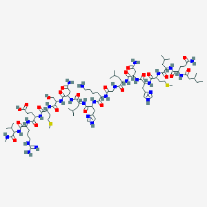 molecular formula C87H148N28O23S2 B8082522 deamino-xiIle-DL-Gln-DL-Leu-DL-Met-DL-His-DL-Asn-DL-Leu-Gly-DL-Lys-DL-His-DL-Leu-DL-Asn-DL-Ser-DL-Met-DL-Glu-DL-Arg-DL-Val-NHMe 