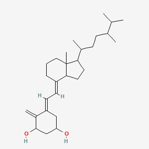 molecular formula C28H46O2 B8082560 (5E)-5-[(2E)-2-[1-(5,6-dimethylheptan-2-yl)-7a-methyl-2,3,3a,5,6,7-hexahydro-1H-inden-4-ylidene]ethylidene]-4-methylidenecyclohexane-1,3-diol 