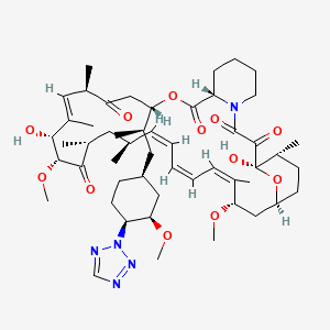 molecular formula C52H79N5O12 B8082571 (1R,9S,12S,15R,16Z,18R,19R,21R,23S,24Z,26Z,28Z,30S,32S,35R)-1,18-dihydroxy-19,30-dimethoxy-12-[(2R)-1-[(1S,3R,4S)-3-methoxy-4-(tetrazol-2-yl)cyclohexyl]propan-2-yl]-15,17,21,23,29,35-hexamethyl-11,36-dioxa-4-azatricyclo[30.3.1.04,9]hexatriaconta-16,24,26,28-tetraene-2,3,10,14,20-pentone 