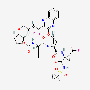 (1R,14Z,18R,22R,26S,29S)-26-tert-butyl-N-[(1R,2R)-2-(difluoromethyl)-1-[(1-methylcyclopropyl)sulfonylcarbamoyl]cyclopropyl]-13,13-difluoro-24,27-dioxo-2,17,23-trioxa-4,11,25,28-tetrazapentacyclo[26.2.1.03,12.05,10.018,22]hentriaconta-3,5,7,9,11,14-hexaene-29-carboxamide