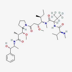 molecular formula C39H67N5O7 B8082599 2,3,4,4,4-pentadeuterio-N-[(3R,4S,5S)-1-[(2S)-2-[(1R,2R)-3-[[(1S,2R)-1-hydroxy-1-phenylpropan-2-yl]amino]-1-methoxy-2-methyl-3-oxopropyl]pyrrolidin-1-yl]-3-methoxy-5-methyl-1-oxoheptan-4-yl]-N-methyl-2-[[(2S)-3-methyl-2-(methylamino)butanoyl]amino]-3-(trideuteriomethyl)butanamide 