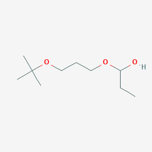 molecular formula C10H22O3 B8082619 1-[3-[(2-Methylpropan-2-yl)oxy]propoxy]propan-1-ol 