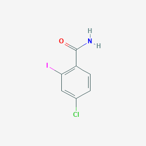 molecular formula C7H5ClINO B8082710 4-Chloro-2-iodobenzamide 