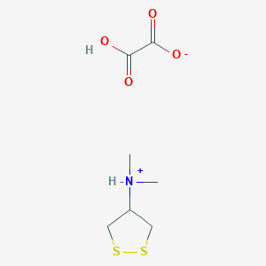 molecular formula C7H13NO4S2 B8082844 dithiolan-4-yl(dimethyl)azanium;2-hydroxy-2-oxoacetate 