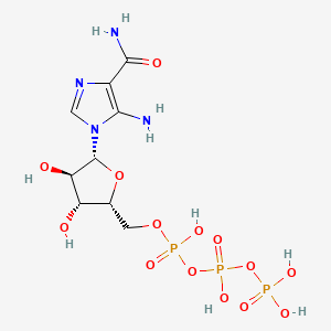 molecular formula C9H17N4O14P3 B8082913 [[[(2R,3R,4R,5R)-5-(5-amino-4-carbamoyl-imidazol-1-yl)-3,4-dihydroxy-oxolan-2-yl]methoxy-hydroxy-phosphoryl]oxy-hydroxy-phosphoryl]oxyphosphonic acid 