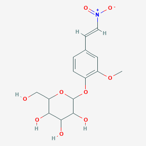 molecular formula C15H19NO9 B8082914 2-(hydroxymethyl)-6-[2-methoxy-4-[(E)-2-nitroethenyl]phenoxy]oxane-3,4,5-triol 