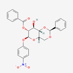 molecular formula C26H23NO9 B8082925 4-Nitrophenyl 2-Benzoyl-4,6-O-benzylidene-alpha-D-mannopyranoside 