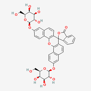 7'-[(2R,3S,4R,5S,6S)-3,4,5-trihydroxy-6-(hydroxymethyl)oxan-2-yl]oxy-19'-[(2S,3R,4S,5R,6R)-3,4,5-trihydroxy-6-(hydroxymethyl)oxan-2-yl]oxyspiro[2-benzofuran-3,13'-2-oxapentacyclo[12.8.0.03,12.04,9.017,22]docosa-1(14),3(12),4(9),5,7,10,15,17(22),18,20-decaene]-1-one