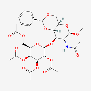 molecular formula C30H39NO15 B8082994 [(2R,3S,4S,5R,6R)-6-[[(2R,4aR,6R,7R,8R,8aS)-7-acetamido-6-methoxy-2-phenyl-4,4a,6,7,8,8a-hexahydropyrano[3,2-d][1,3]dioxin-8-yl]oxy]-3,4,5-triacetyloxyoxan-2-yl]methyl acetate 
