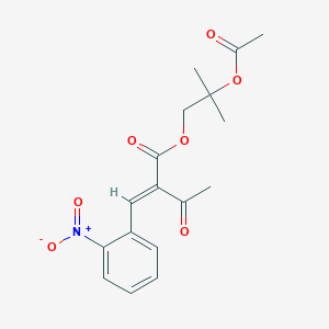 molecular formula C17H19NO7 B8083005 Butanoic acid,2-[(2-nitrophenyl)methylene]-3-oxo-, 2-(acetyloxy)-2-methylpropyl ester 