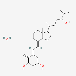 molecular formula C27H46O4 B8083082 (5E)-5-[(2E)-2-[1-(5-hydroxy-6-methylheptan-2-yl)-7a-methyl-2,3,3a,5,6,7-hexahydro-1H-inden-4-ylidene]ethylidene]-4-methylidenecyclohexane-1,3-diol;hydrate 