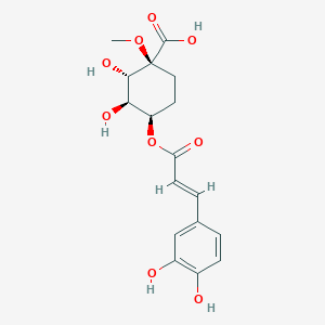 molecular formula C17H20O9 B8083205 (1S,2S,3S,4R)-4-[(E)-3-(3,4-dihydroxyphenyl)prop-2-enoyl]oxy-2,3-dihydroxy-1-methoxycyclohexane-1-carboxylic acid 