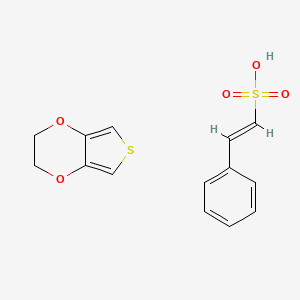 molecular formula C14H14O5S2 B8083235 2,3-dihydrothieno[3,4-b][1,4]dioxine;(E)-2-phenylethenesulfonic acid 