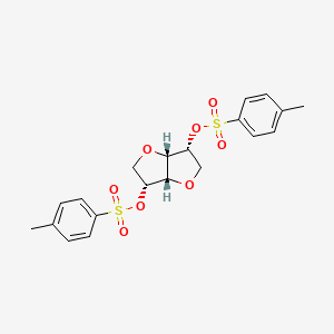 molecular formula C20H22O8S2 B8083286 (3R,3aS,6R,6aS)-6-[(4-methylbenzenesulfonyl)oxy]-hexahydrofuro[3,2-b]furan-3-yl 4-methylbenzene-1-sulfonate 