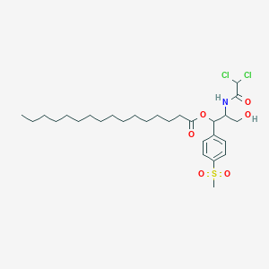 molecular formula C28H45Cl2NO6S B8083309 2-(2,2-Dichloroacetamido)-3-hydroxy-1-(4-methanesulfonylphenyl)propyl hexadecanoate 