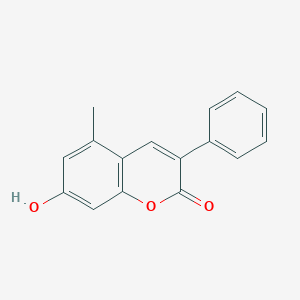 molecular formula C16H12O3 B8083342 2H-1-Benzopyran-2-one, 7-hydroxy-5-methyl-3-phenyl- 