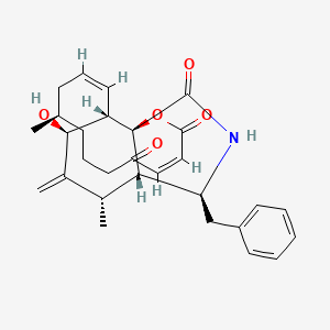 molecular formula C29H35NO5 B8083362 (1S,4Z,10R,12Z,14S,15S,17S,18S,19S)-19-benzyl-15-hydroxy-10,17-dimethyl-16-methylidene-2-oxa-20-azatricyclo[12.7.0.01,18]henicosa-4,12-diene-3,6,21-trione 