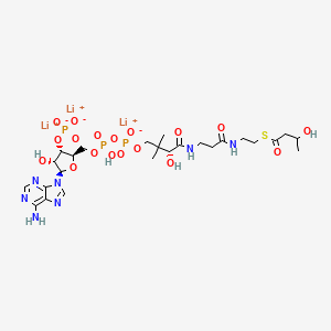 trilithium;[(2R,3S,4R,5R)-5-(6-aminopurin-9-yl)-4-hydroxy-2-[[hydroxy-[[(3R)-3-hydroxy-4-[[3-[2-(3-hydroxybutanoylsulfanyl)ethylamino]-3-oxopropyl]amino]-2,2-dimethyl-4-oxobutoxy]-oxidophosphoryl]oxyphosphoryl]oxymethyl]oxolan-3-yl] phosphate