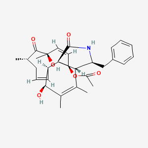 molecular formula C30H37NO6 B8083391 [(1R,2R,3Z,5R,7S,9Z,11R,12S,15R,16S)-16-benzyl-5,12-dihydroxy-5,7,13,14-tetramethyl-6,18-dioxo-17-azatricyclo[9.7.0.01,15]octadeca-3,9,13-trien-2-yl] acetate 