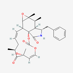 molecular formula C28H33NO7 B8083418 (1S,5Z,7R,9S,11Z,13S,16R,17S,18S,19S)-19-benzyl-7-hydroxy-7,9,16,17-tetramethyl-2,4,15-trioxa-20-azatetracyclo[11.8.0.01,18.014,16]henicosa-5,11-diene-3,8,21-trione 
