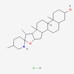 5',7,9,13-Tetramethylspiro[5-oxapentacyclo[10.8.0.02,9.04,8.013,18]icosane-6,2'-piperidine]-16-ol;hydrochloride