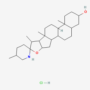 molecular formula C27H46ClNO2 B8083467 5',7,9,13-Tetramethylspiro[5-oxapentacyclo[10.8.0.02,9.04,8.013,18]icosane-6,2'-piperidine]-16-ol;hydrochloride 