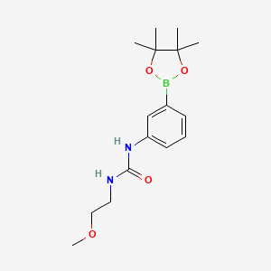 molecular formula C16H25BN2O4 B8083554 1-(2-Methoxyethyl)-3-(3-(4,4,5,5-tetramethyl-1,3,2-dioxaborolan-2-yl)phenyl)urea 