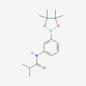 molecular formula C16H24BNO3 B8083631 2-methyl-N-[3-(tetramethyl-1,3,2-dioxaborolan-2-yl)phenyl]propanamide 